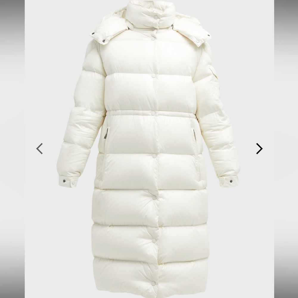 Moncler Cavettaz Giubbotto White Long Puffer Coat size 2